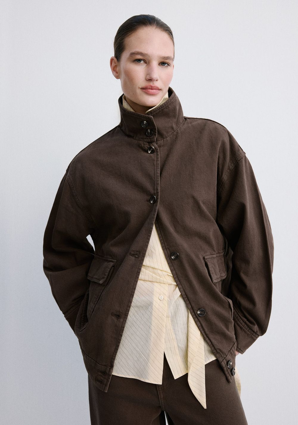 Chaqueta de Jeans Oversize Bolsillos Mango