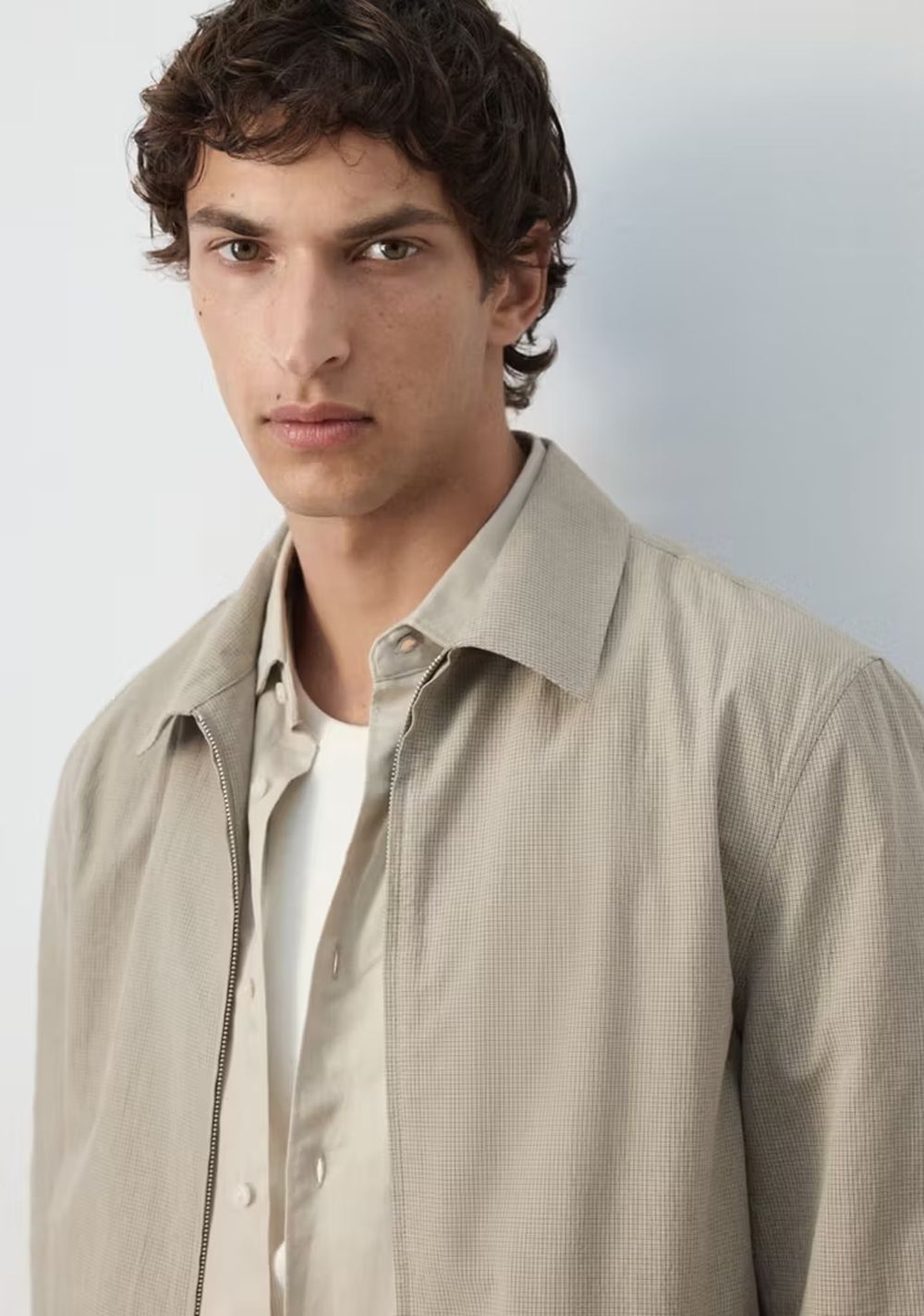 Chaqueta Micro Cuadros 100% Algodón Mango 4