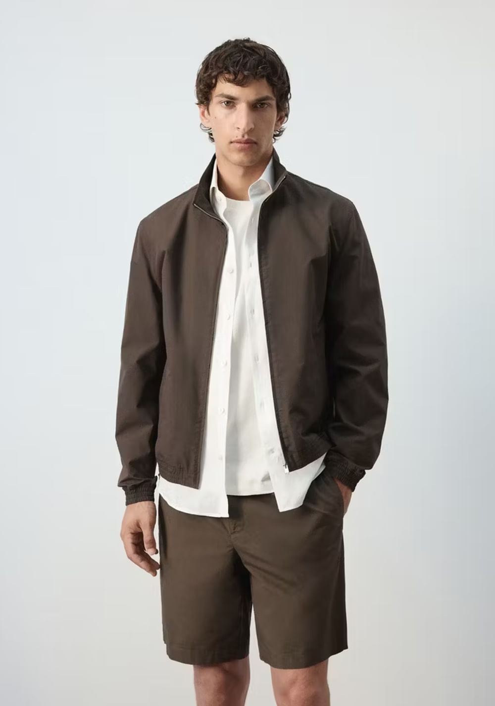 Chaqueta Recta Algodón Lyocell Mango Imagen Principal