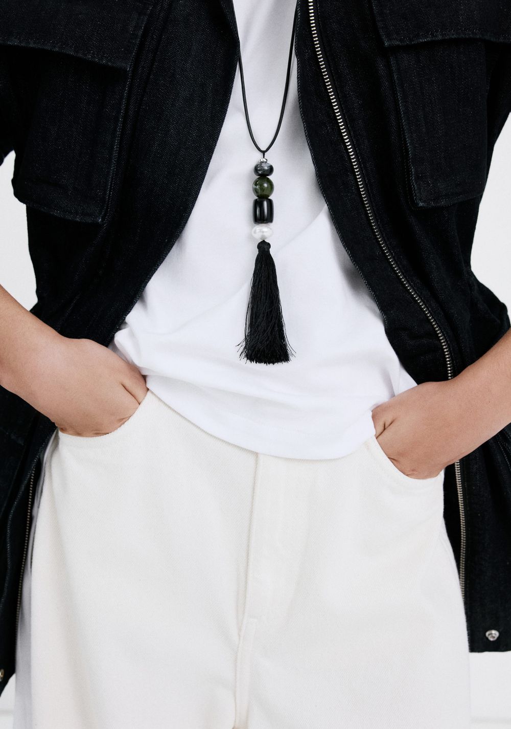 Collar Abalorios Flecos Mango 5