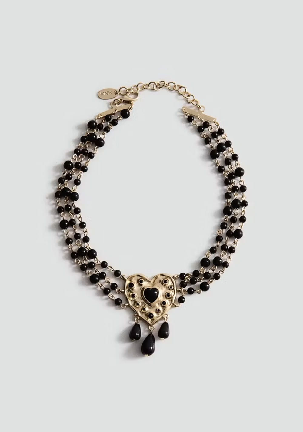Collar Corazón Abalorios Mango