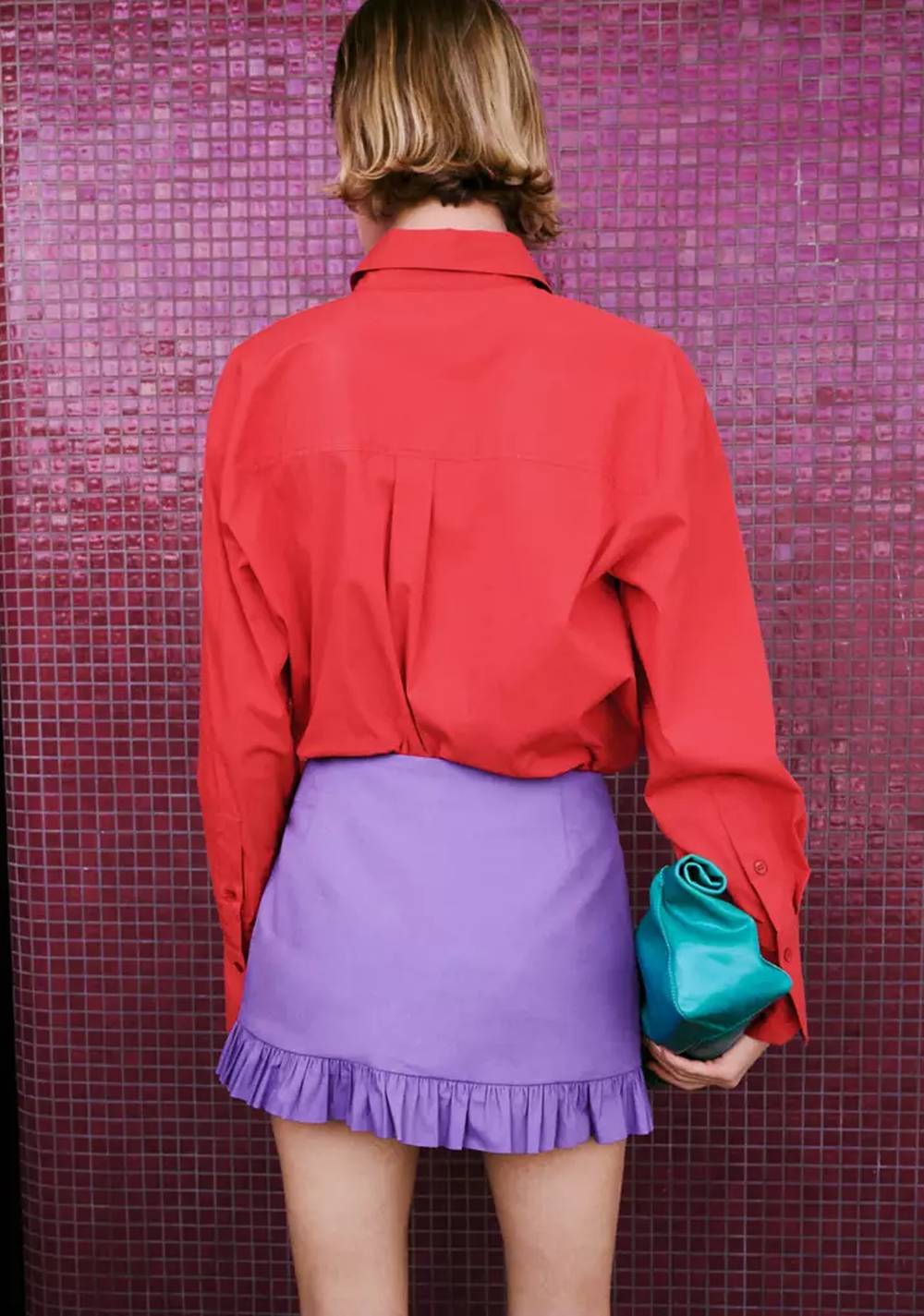 Falda Corta Volantes Mango 3