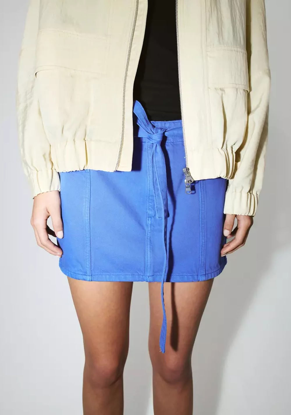 Falda Denim Cinturón Mango