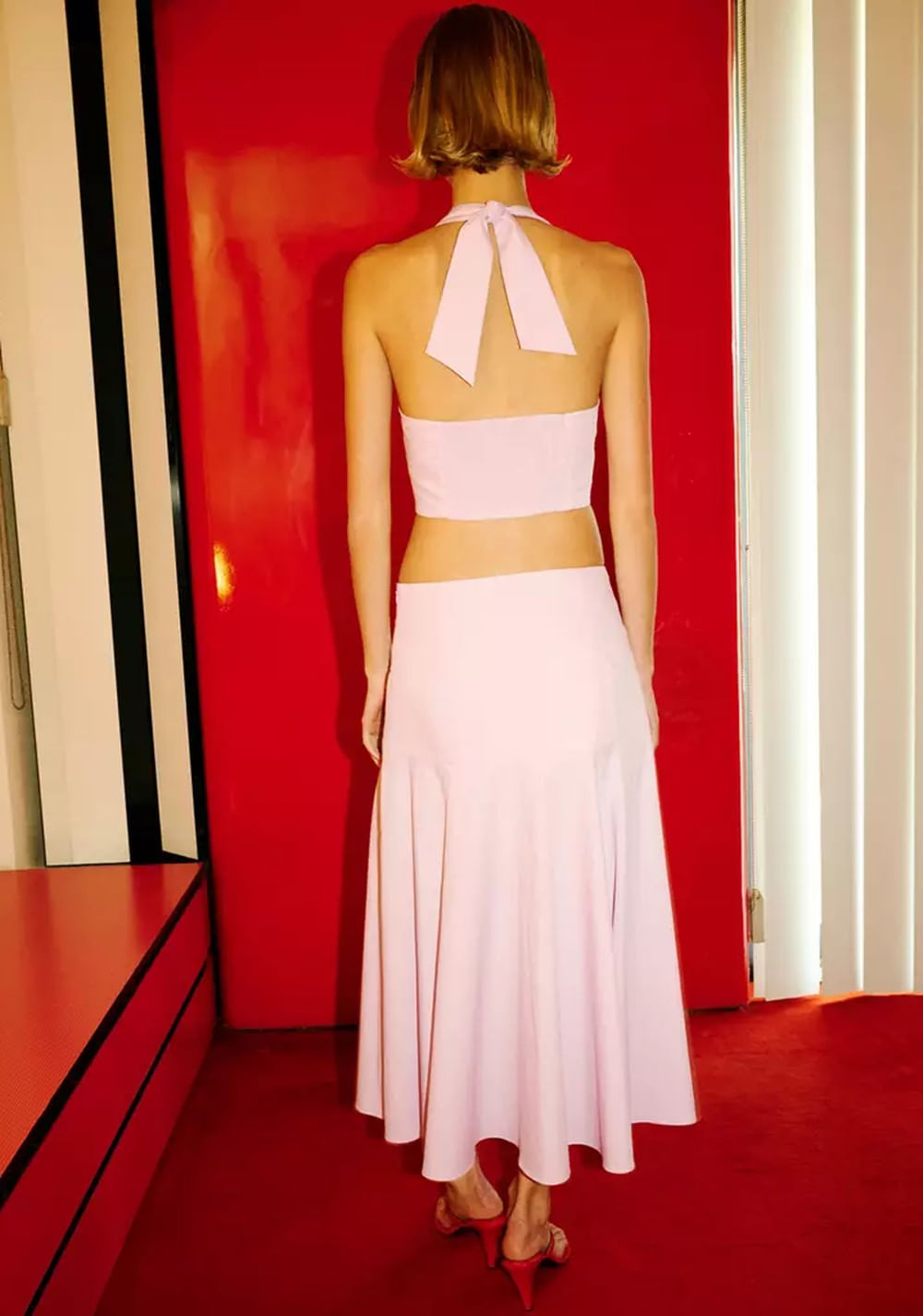 Falda Evasé Detalle Costuras Mango 3
