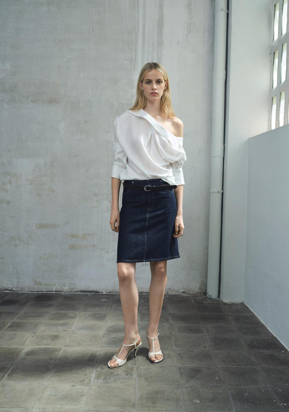 Falda Midi Denim Mango 2