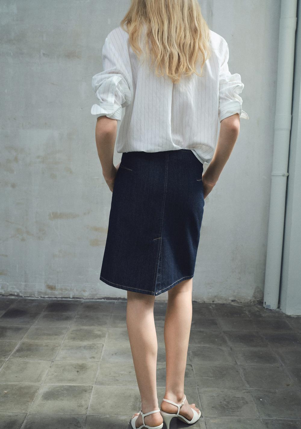 Falda Midi Denim Mango 3