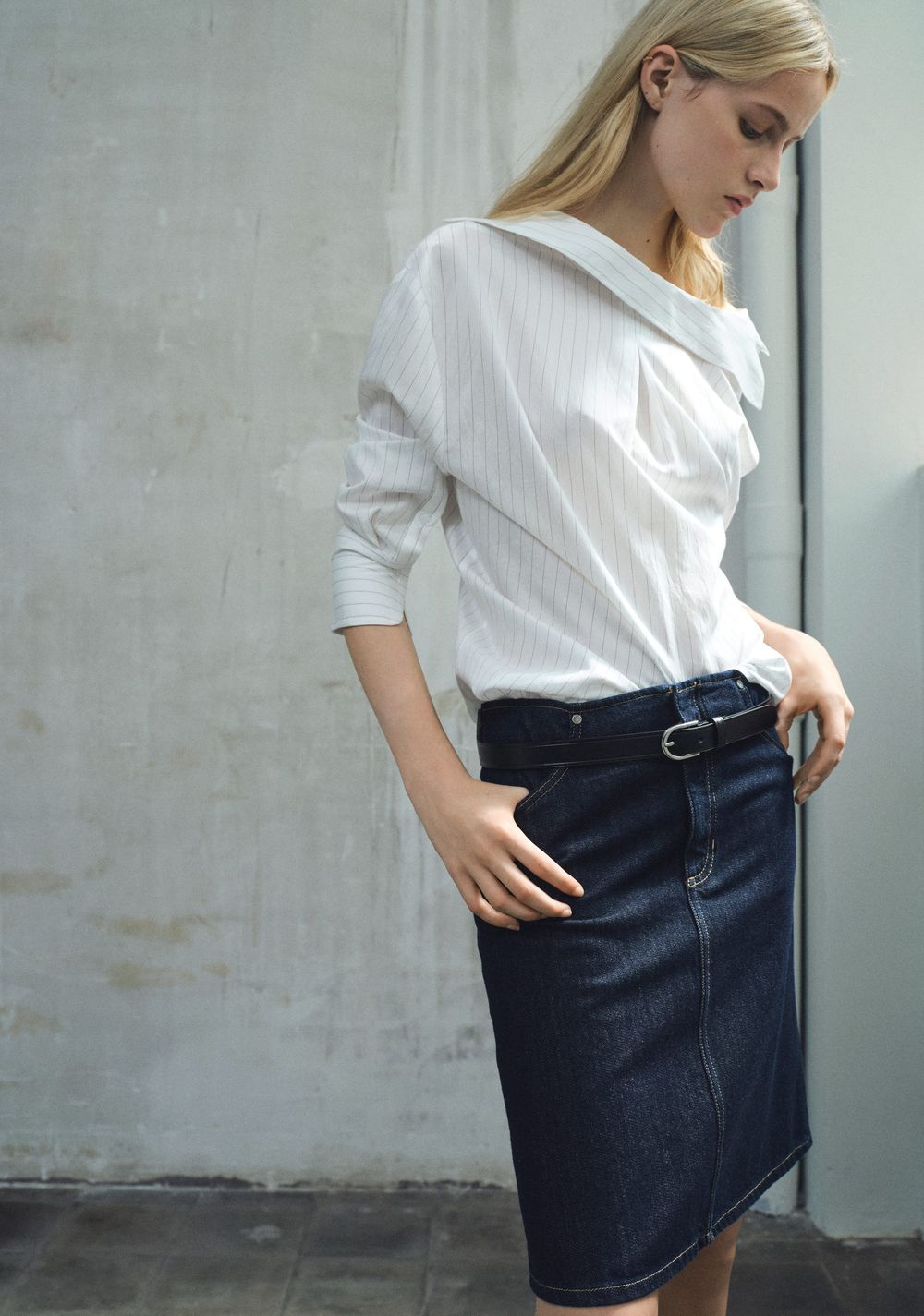 Falda Midi Denim Mango Imagen Principal