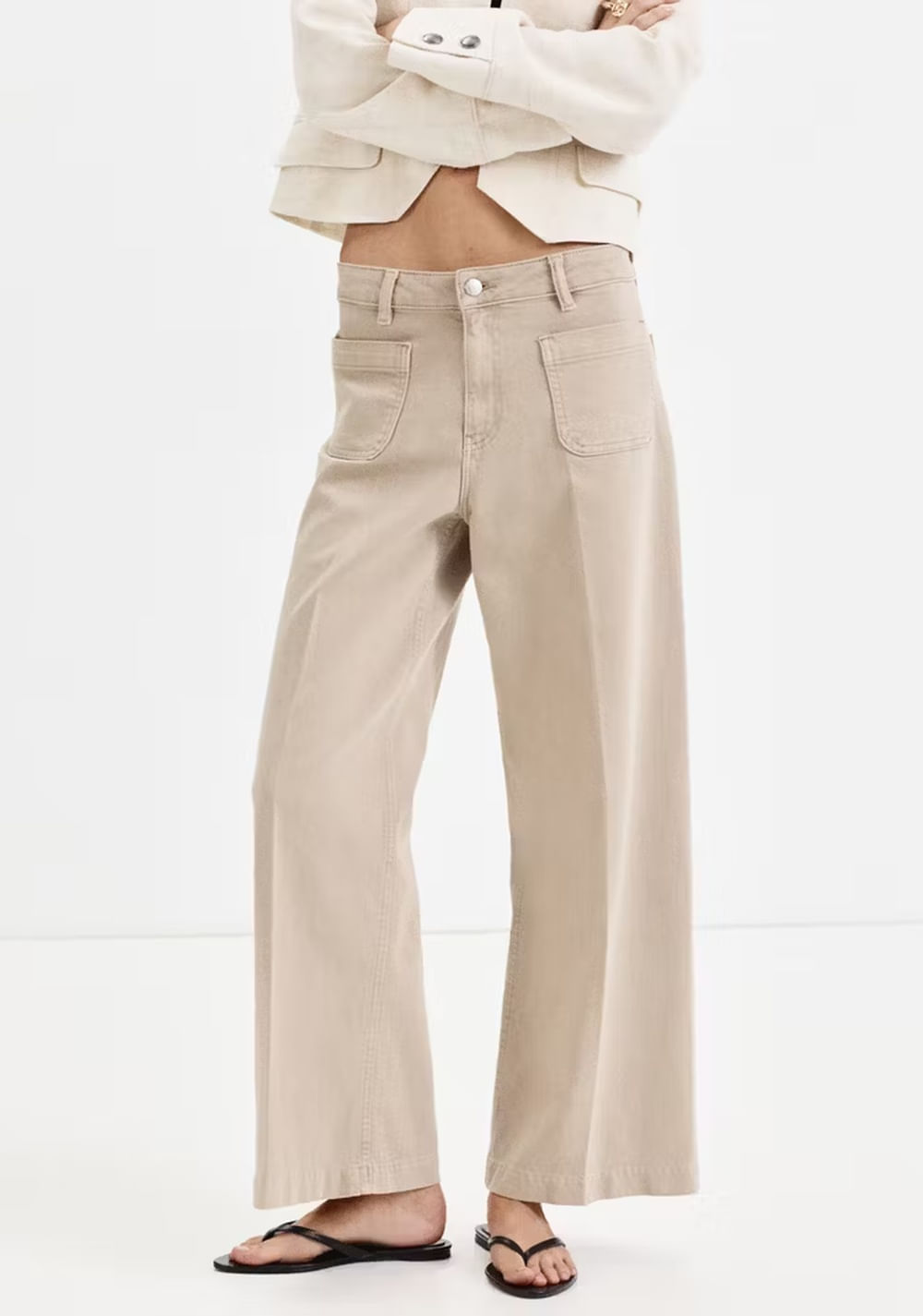 Jeans Wide Leg Bolsillos Parche Mango Imagen Principal