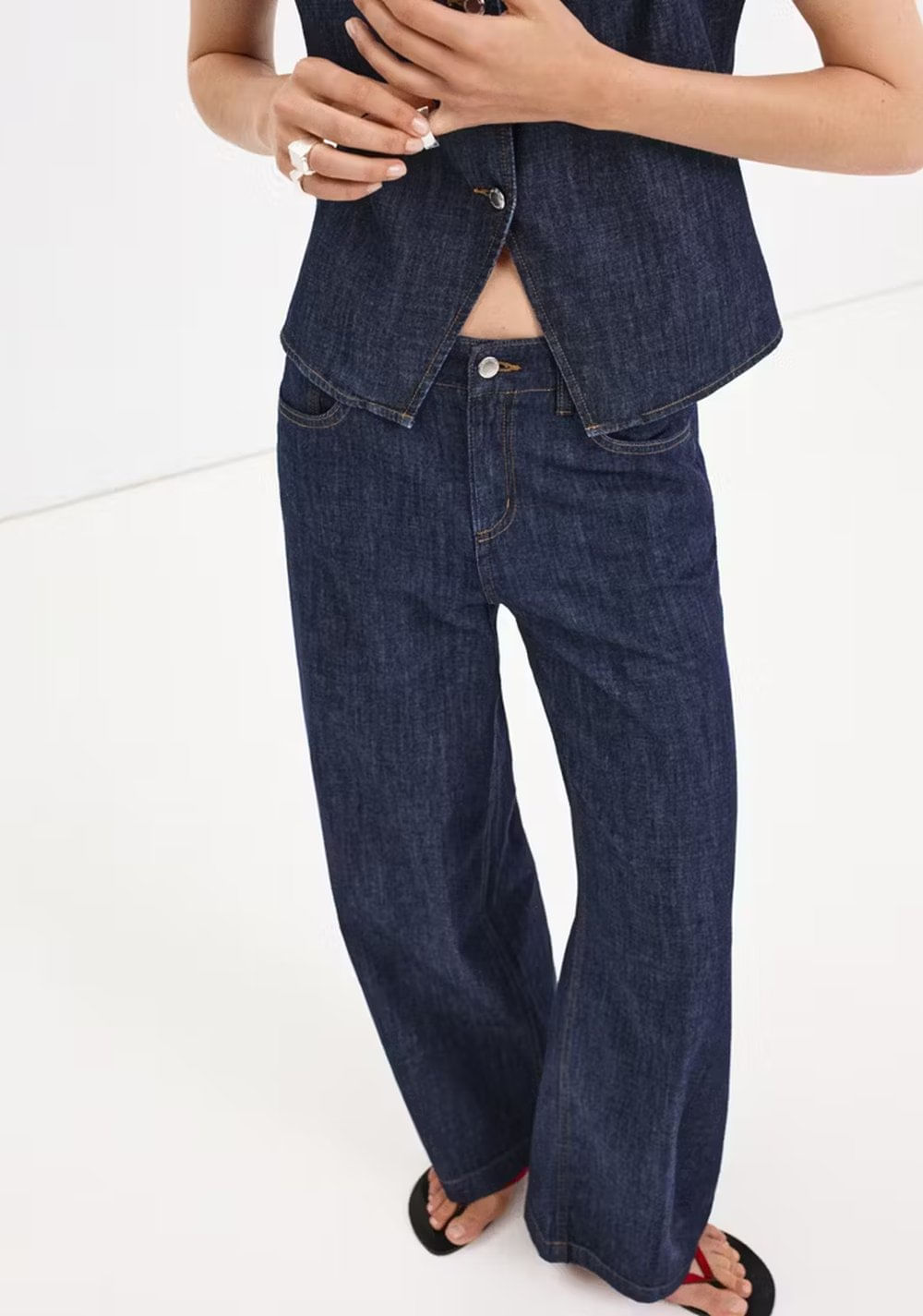 Jeans Wide Leg Rinse Wash Mango Imagen Principal