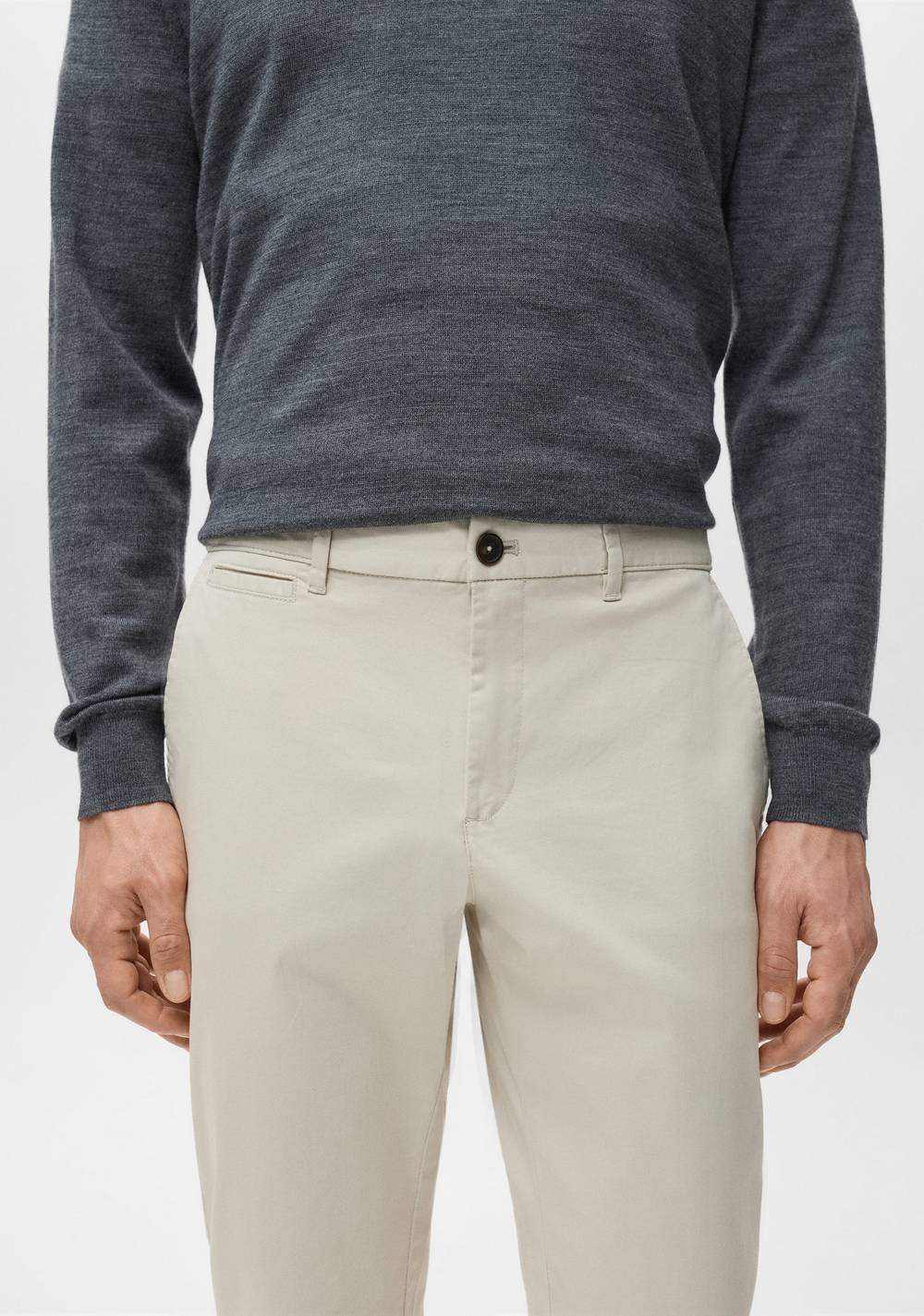 Pantalón Prato Chino Super Slim Fit Cropped Mango 4