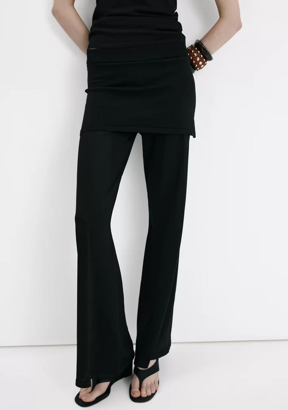 Pantalón Punto Combinado Mango