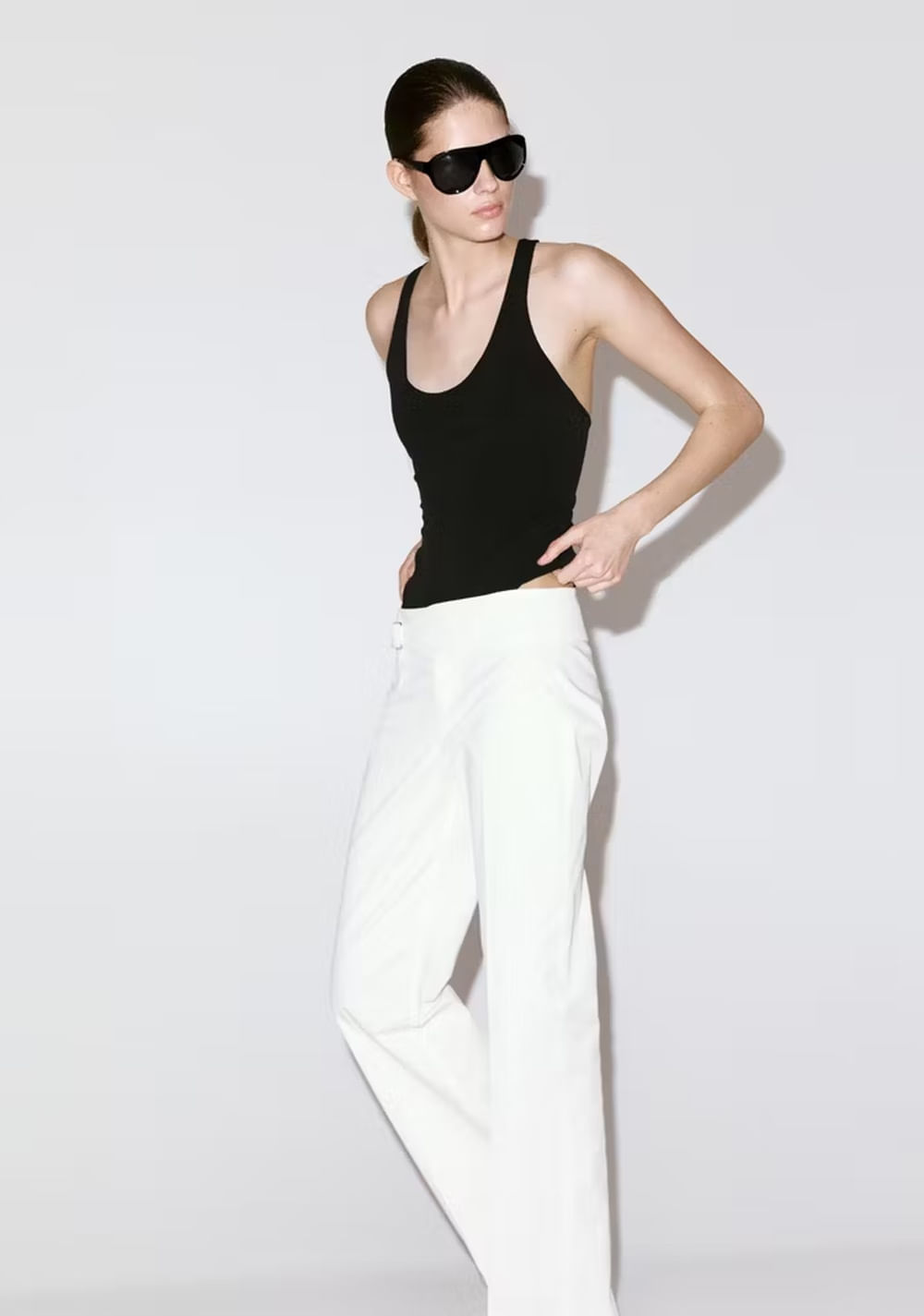 Pantalón Recto Cinturón Mango 4