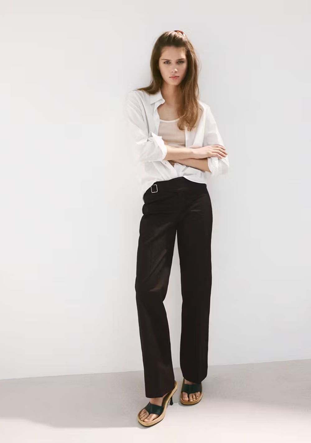 Pantalón Recto Cinturón Mango 2