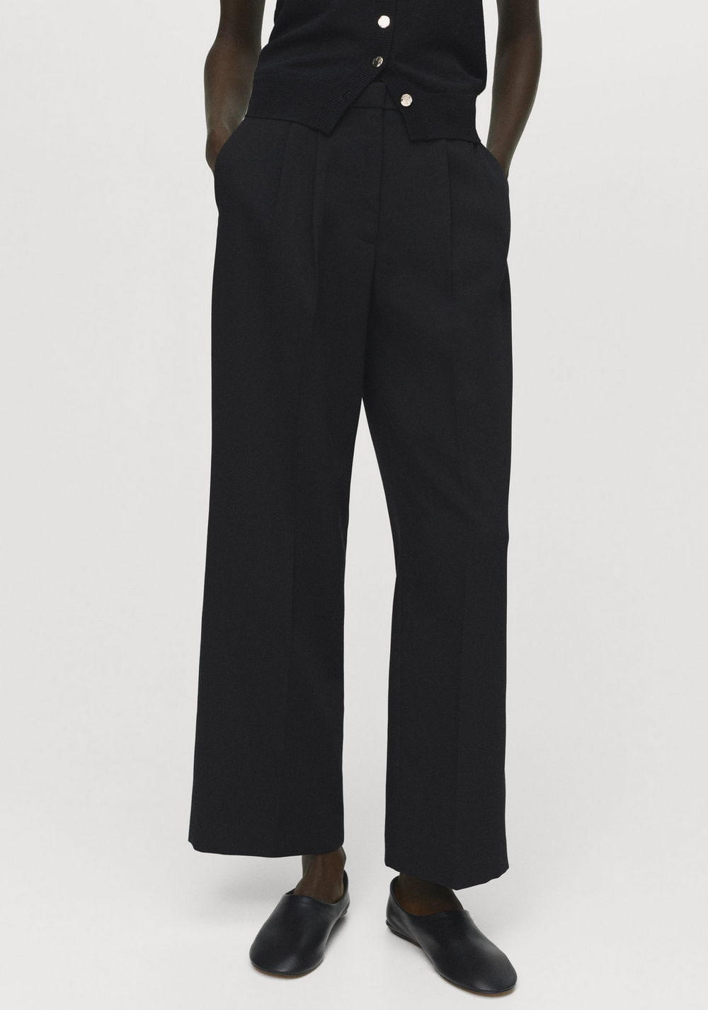 Pantalón Recto Pinzas Mango Imagen Principal