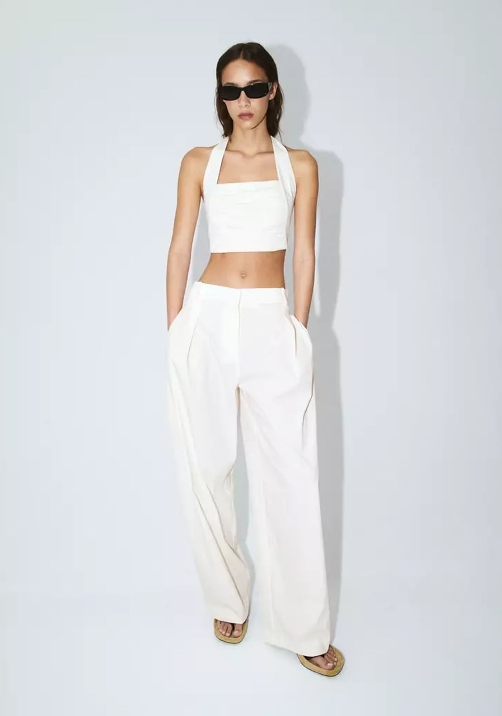 Pantalón Recto Tiro Medio Mango