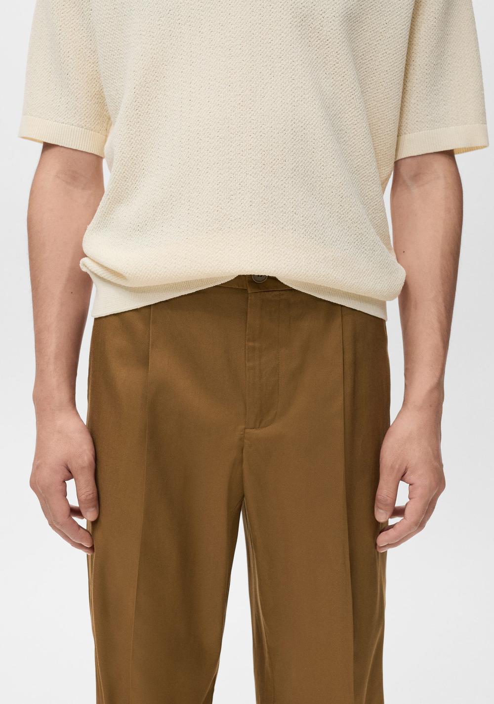Pantalón Regular Fit Fluido Pinzas Mango 5