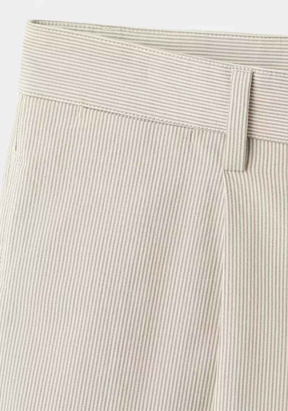 Pantalón Regular Fit Mezcla Algodón Pinzas Rayas Mango 7