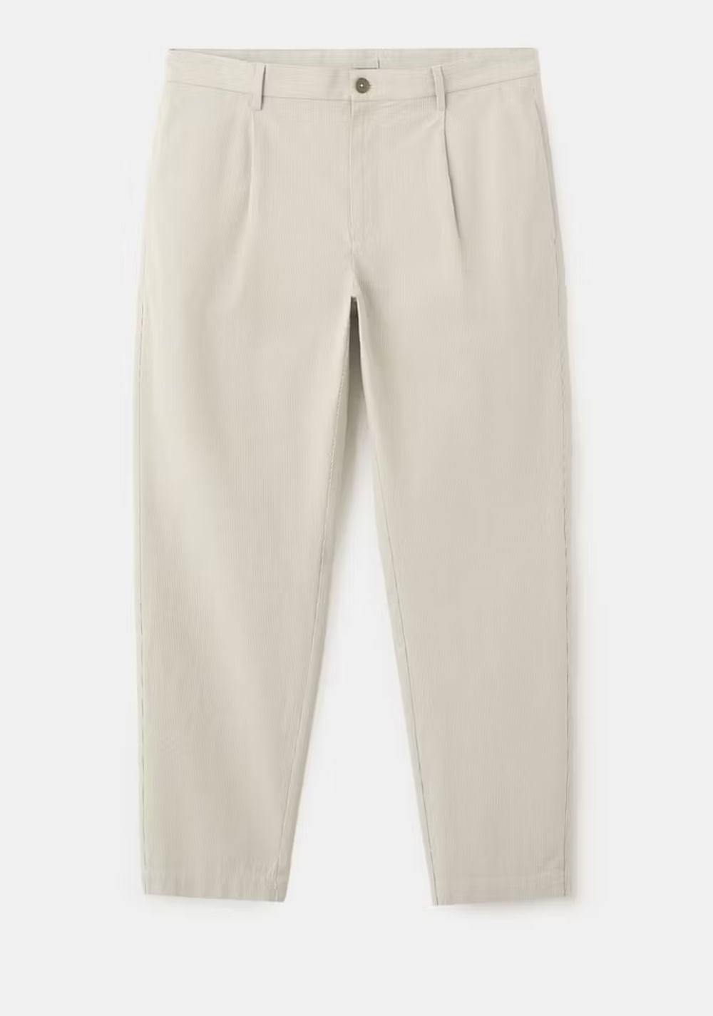Pantalón Regular Fit Mezcla Algodón Pinzas Rayas Mango 9