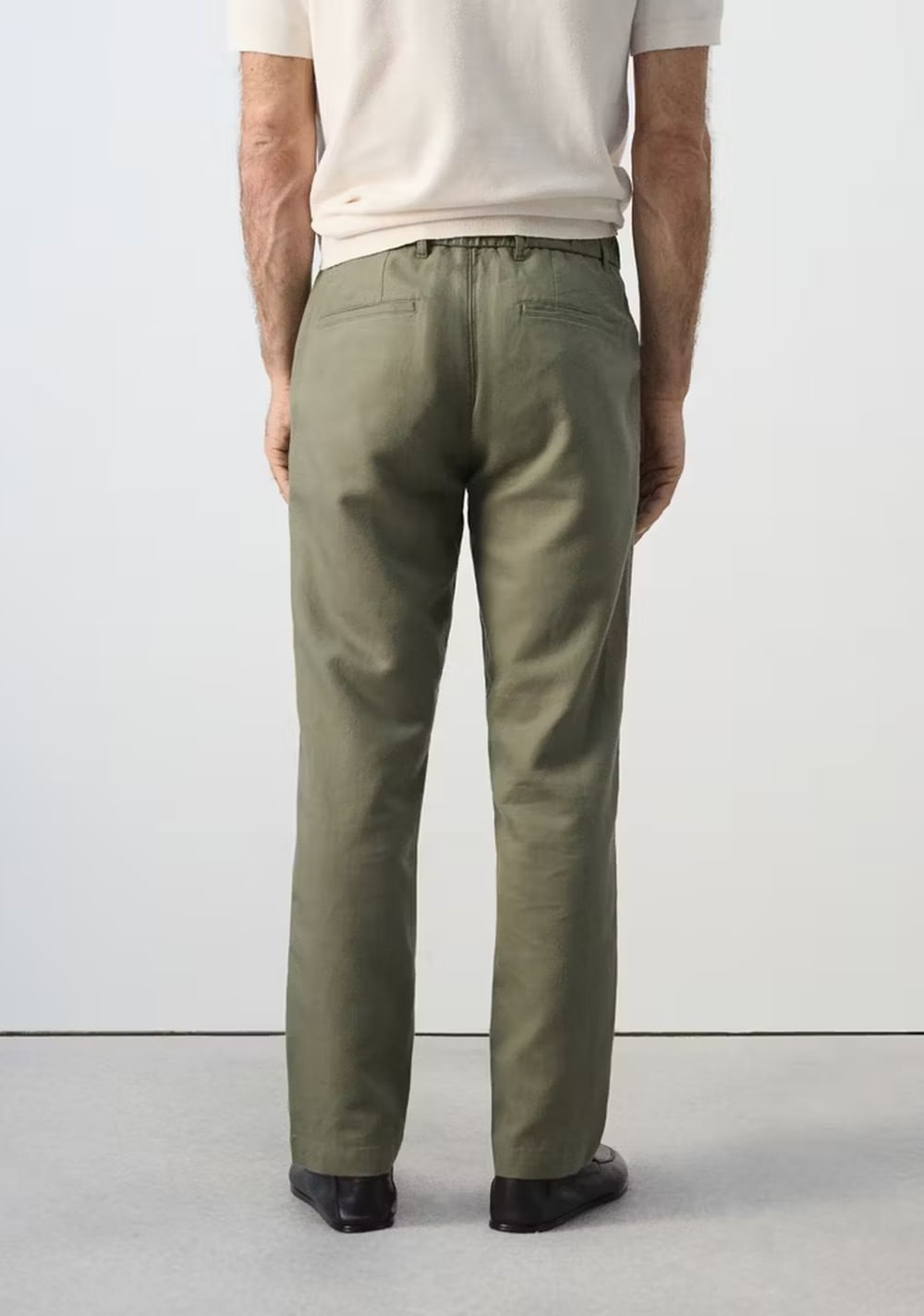 Pantalón Slim Fit Cropped Lino Algodón Mango 3