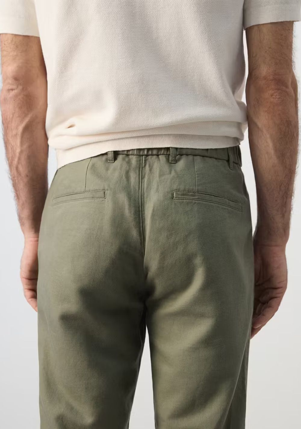 Pantalón Slim Fit Cropped Lino Algodón Mango 5
