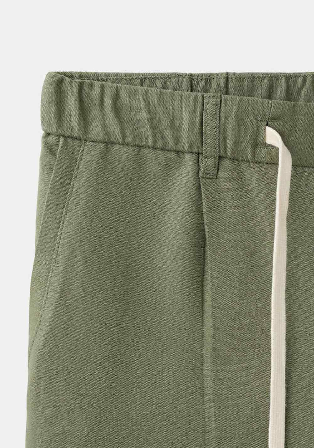 Pantalón Slim Fit Cropped Lino Algodón Mango 7