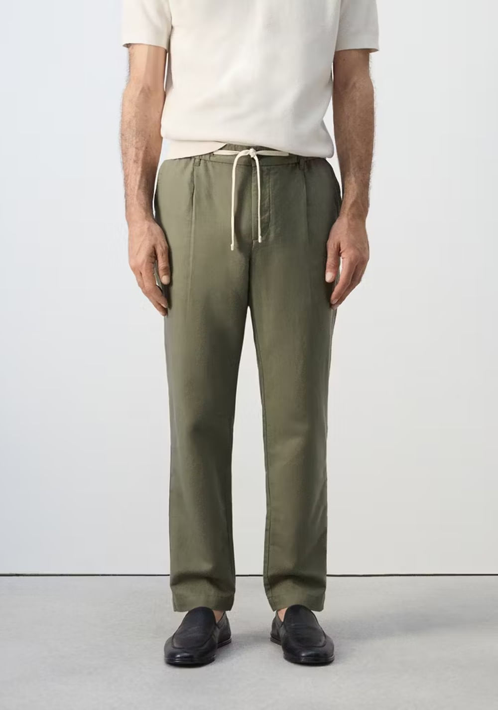 Pantalón Slim Fit Cropped Lino Algodón Mango Imagen Principal