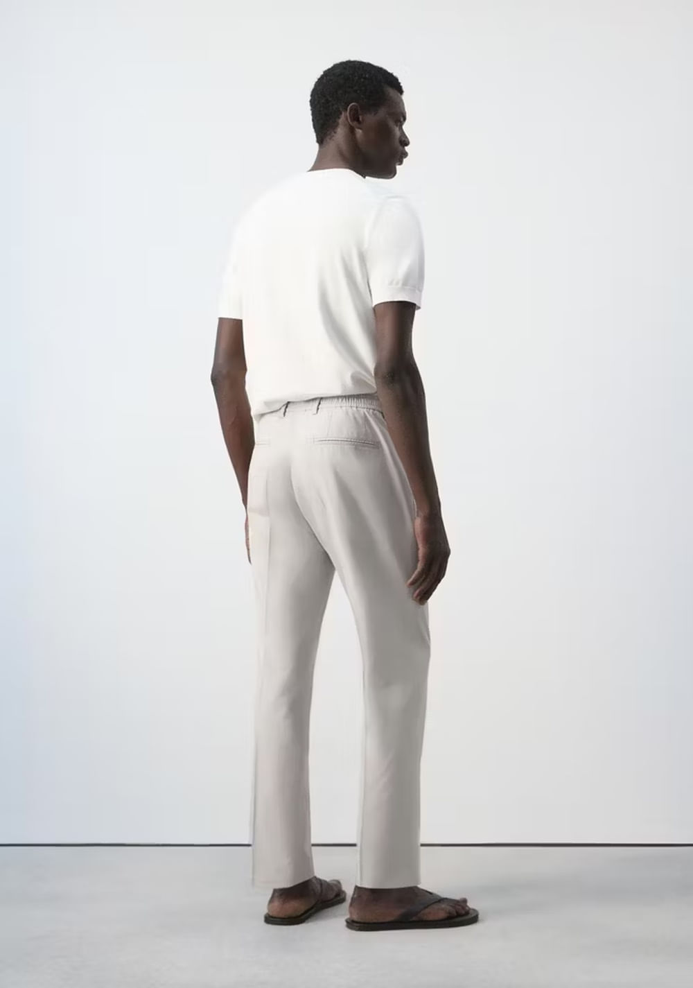 Pantalón Slim Fit Cropped Mezcla Algodón Mango 3