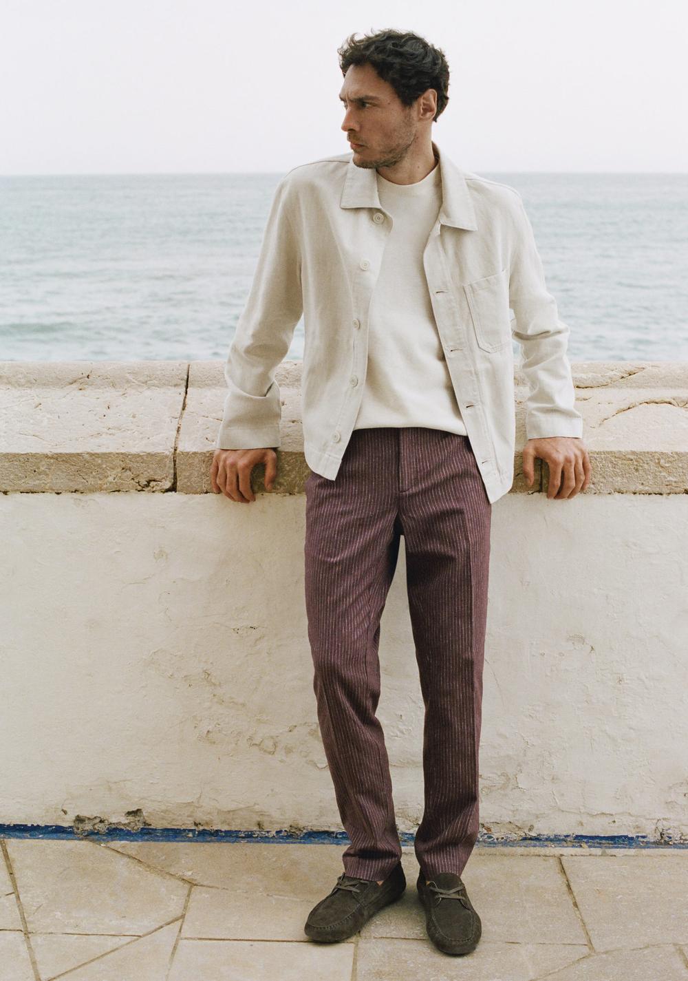 Pantalón Slim Fit Rayas Mango 7