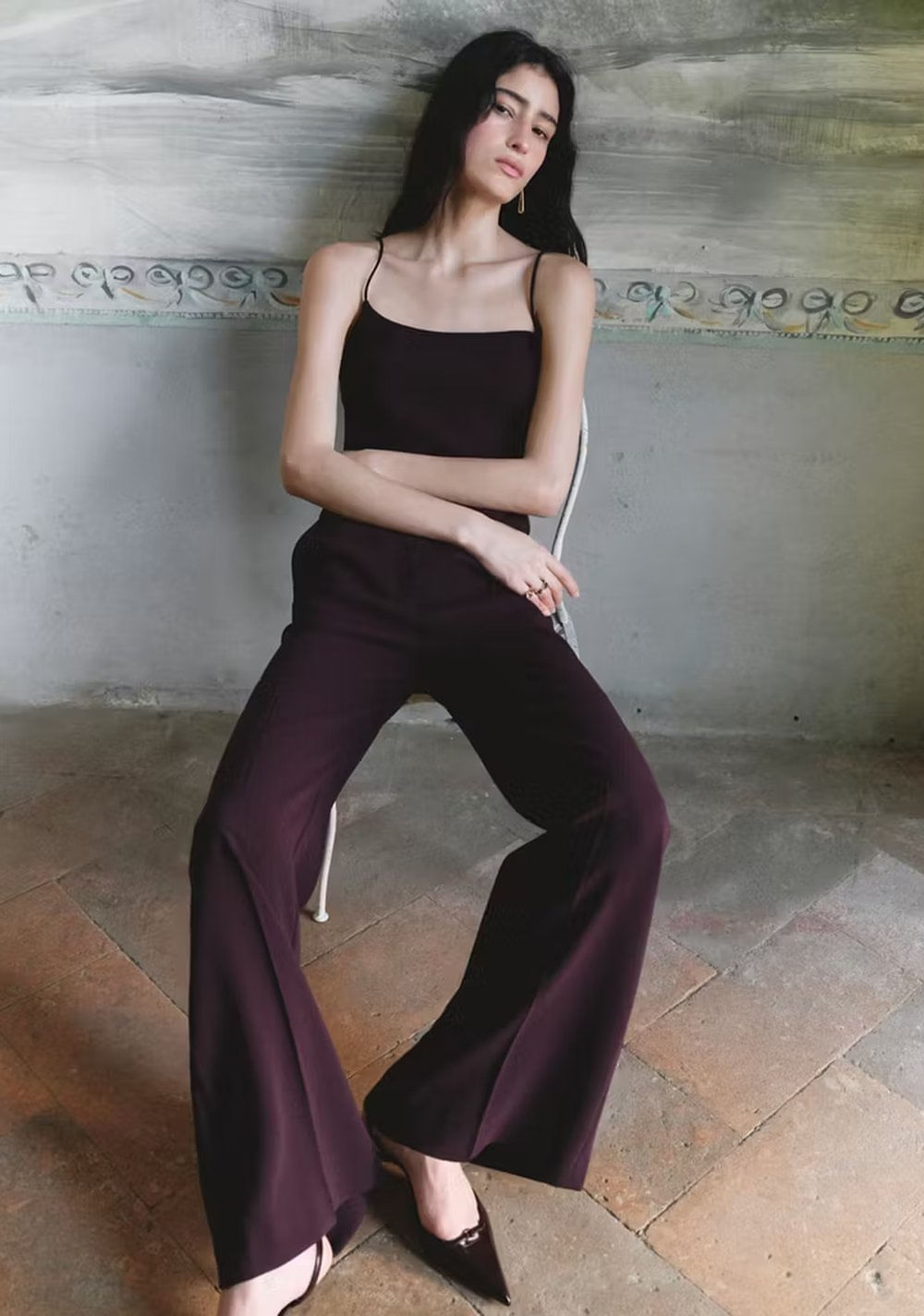 Pantalón Traje Tiro Alto Mango
