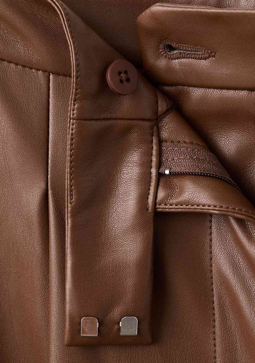 Pantalón Wide Leg Efecto Piel Mango 5
