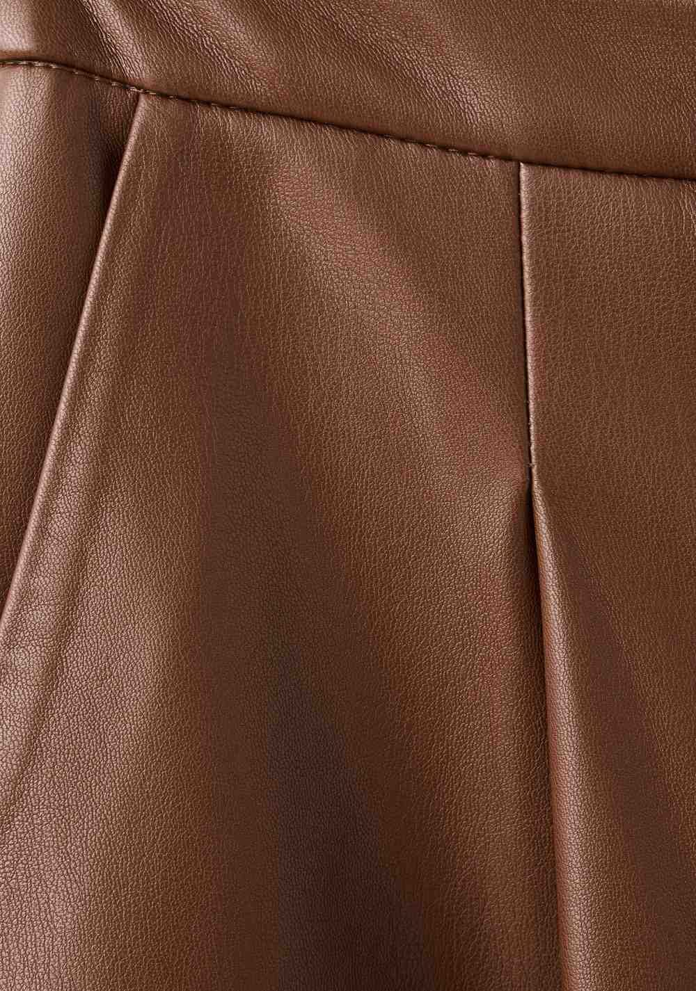 Pantalón Wide Leg Efecto Piel Mango 6