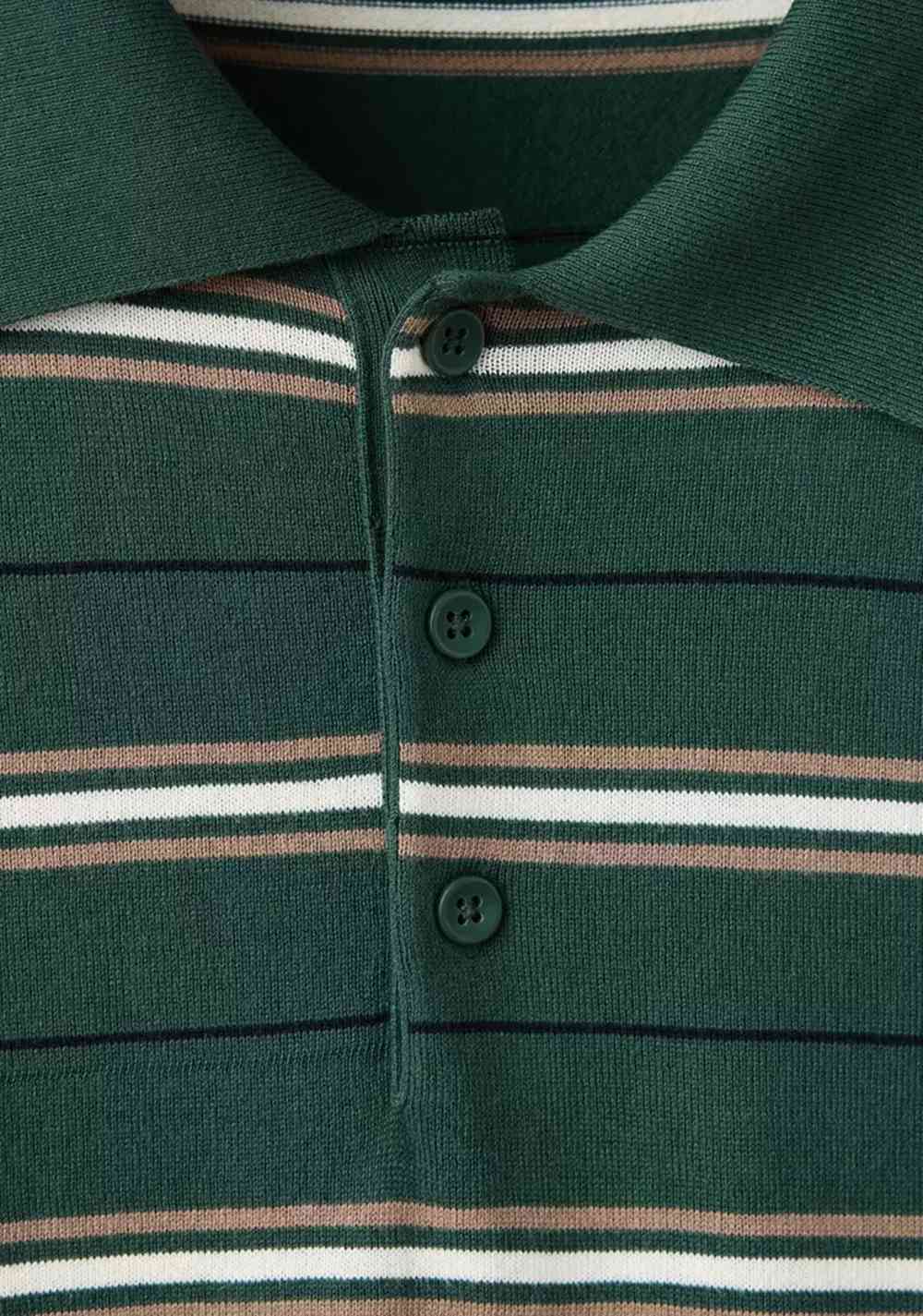 Polo 100% Algodón Punto Fino Rayas Mango 6