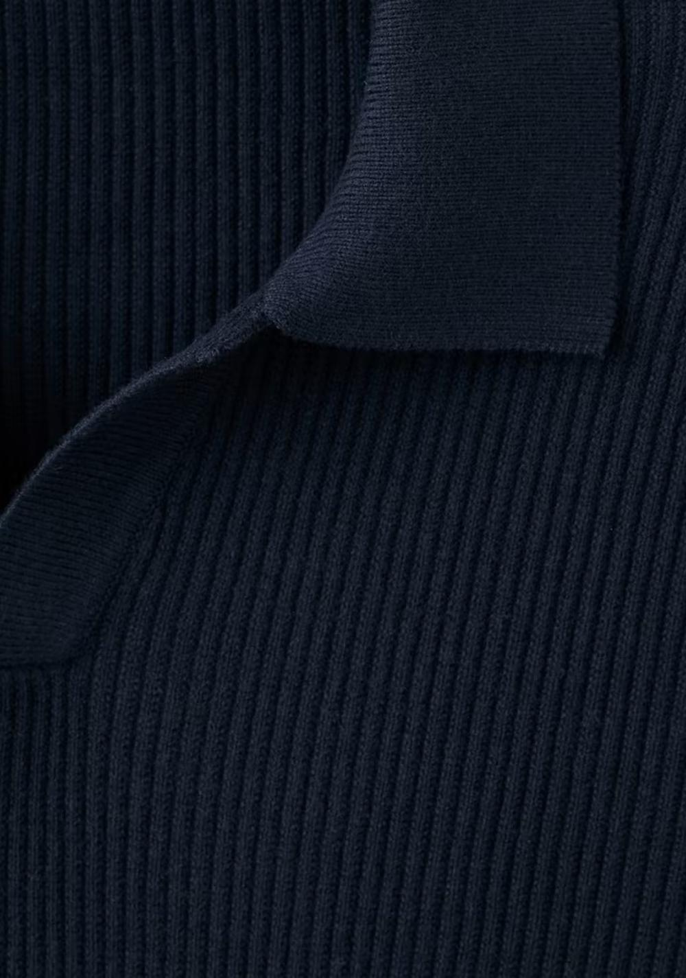 Polo Mezcla Algodón Punto Canalé Mango 6