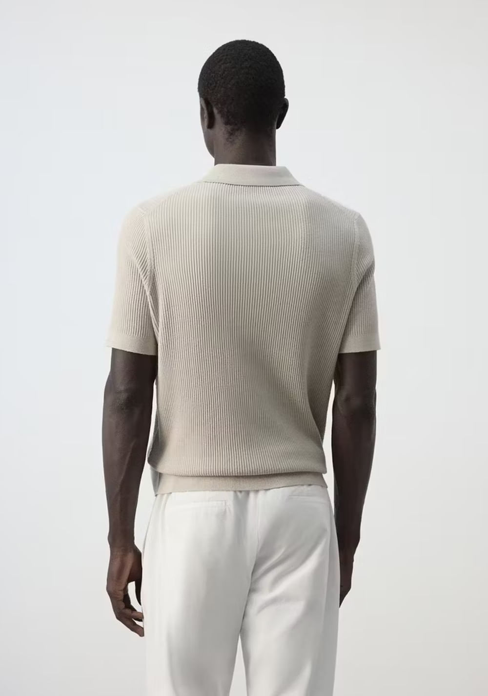 Polo Mezcla Algodón Punto Canalé Mango 3
