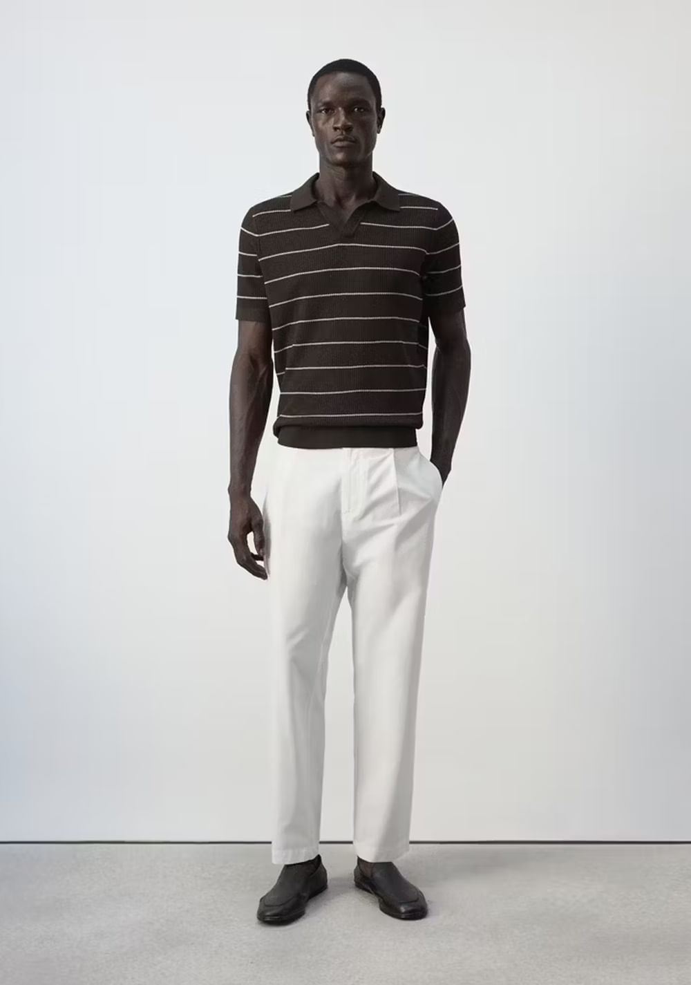 Polo Mezcla Algodón Punto Canalé Mango 2