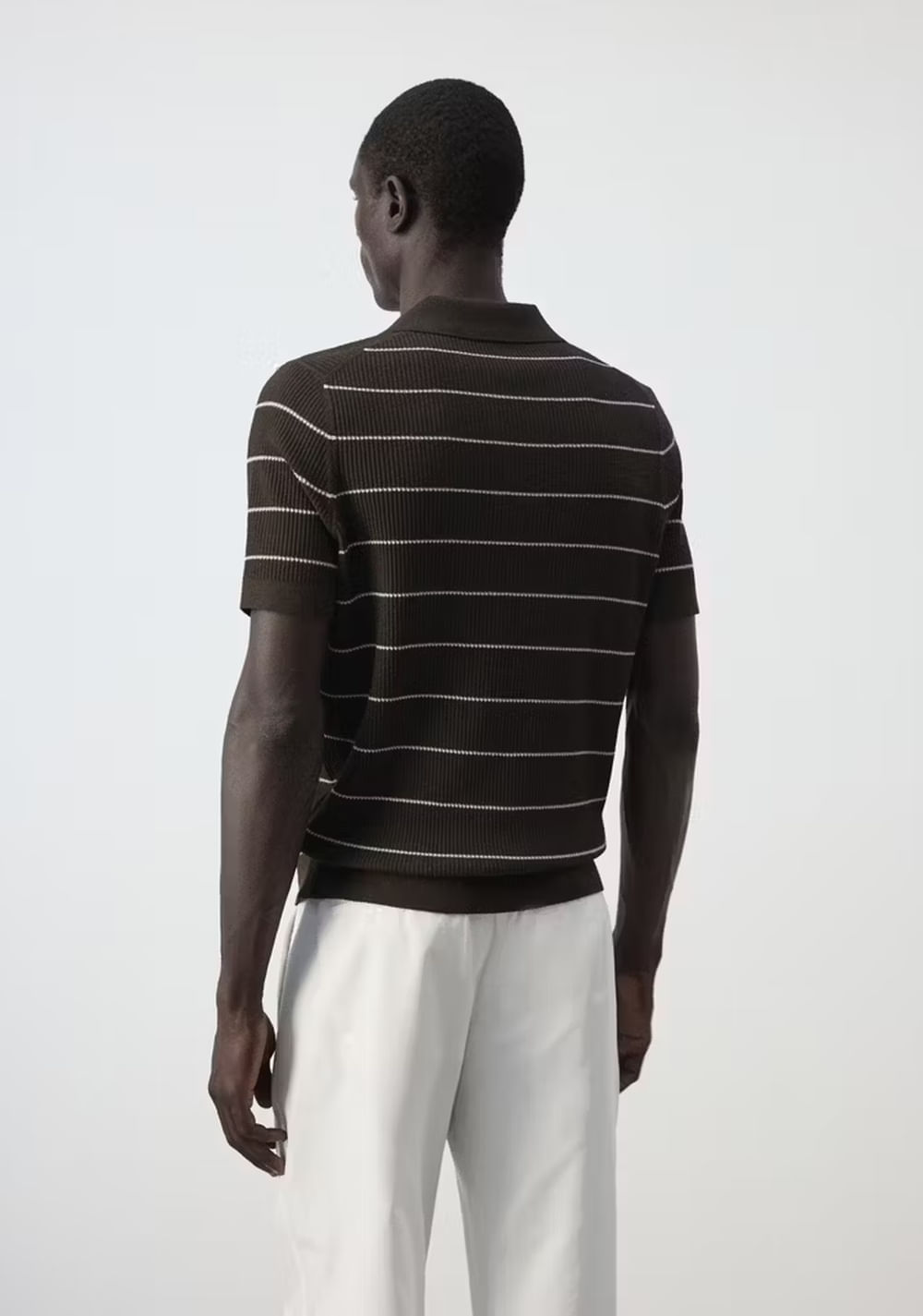 Polo Mezcla Algodón Punto Canalé Mango 3
