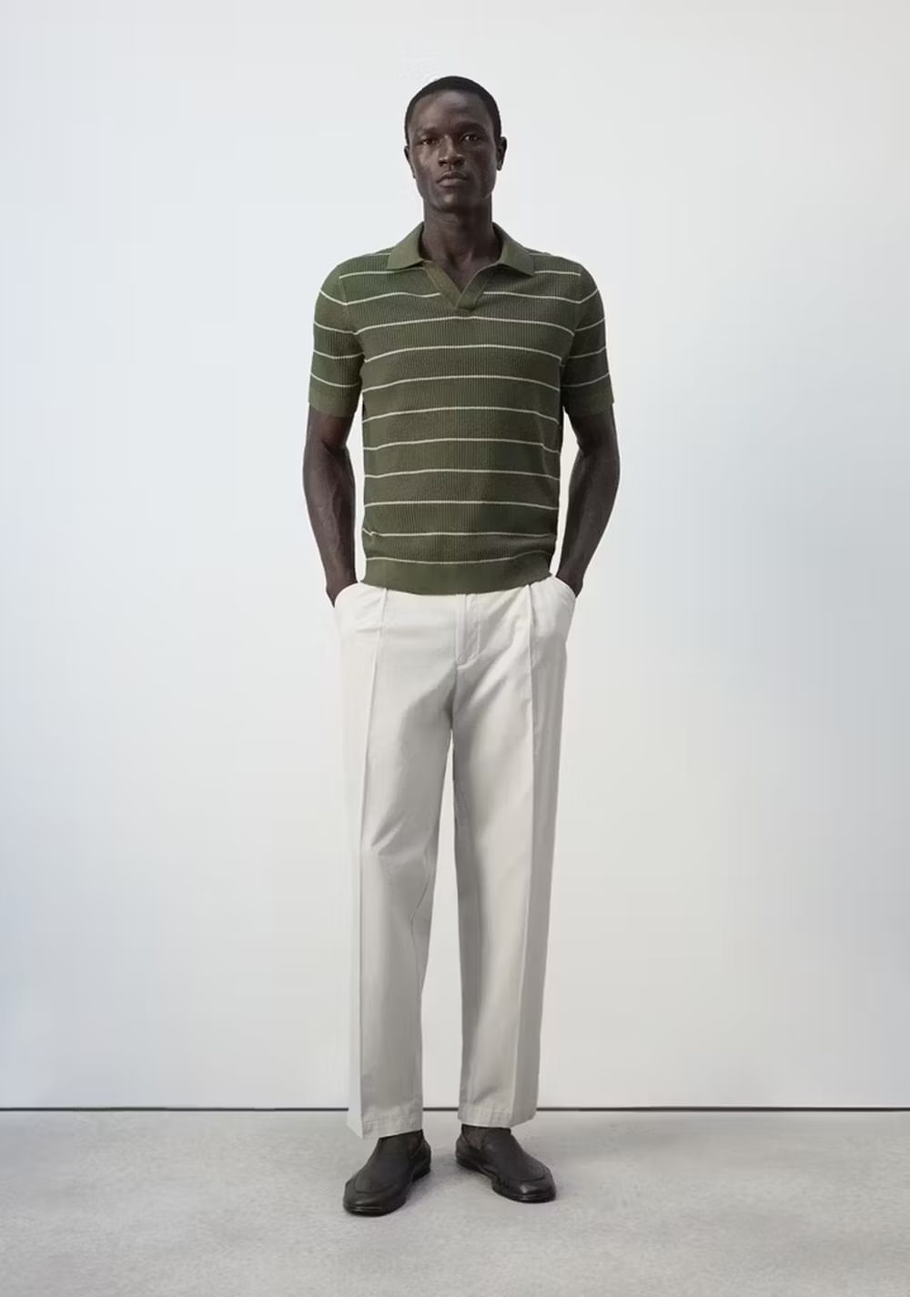 Polo Mezcla Algodón Punto Canalé Mango 2
