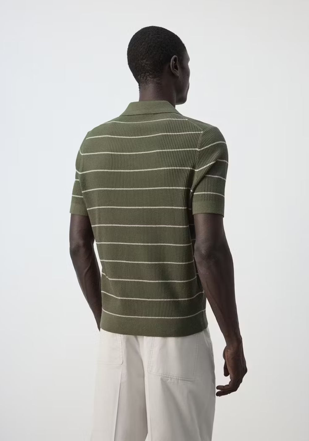Polo Mezcla Algodón Punto Canalé Mango 3