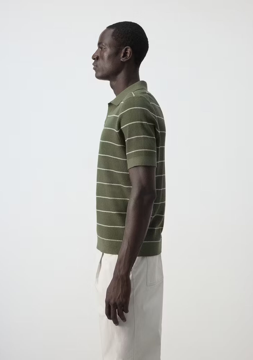 Polo Mezcla Algodón Punto Canalé Mango 5