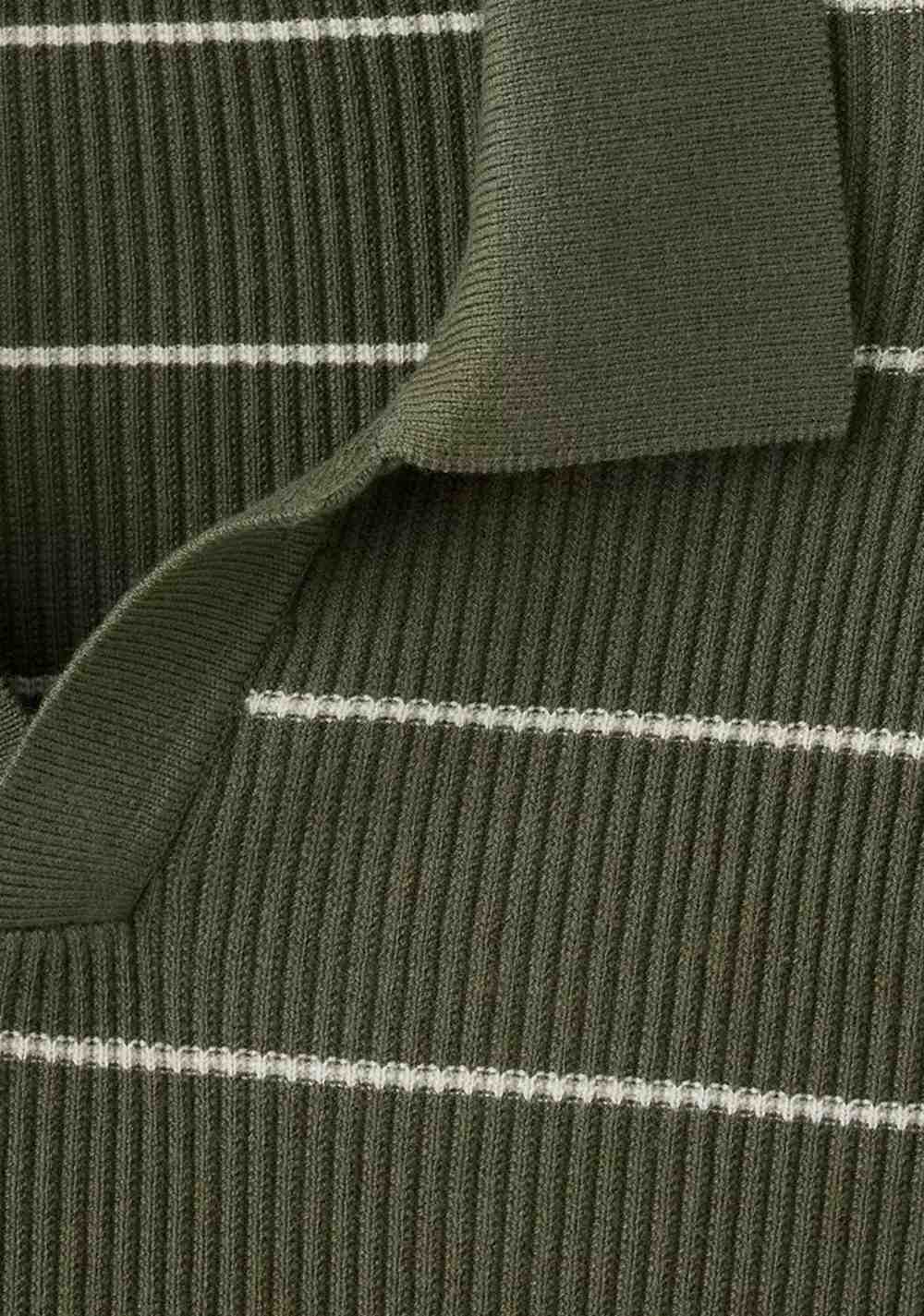 Polo Mezcla Algodón Punto Canalé Mango 6