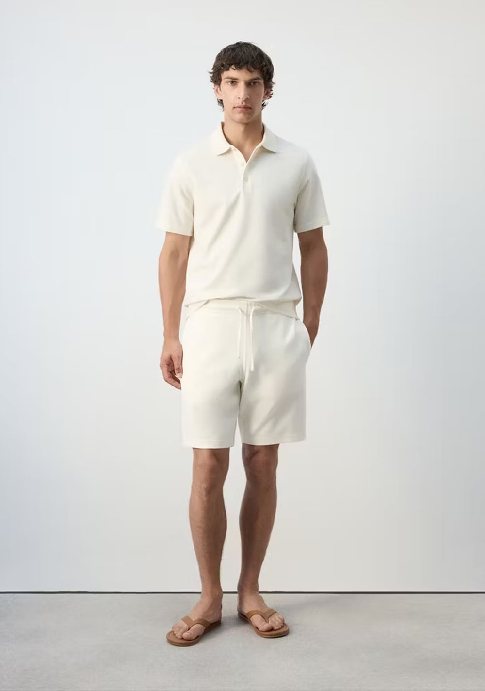 Polo Mezcla Algodón Textura Mango 2