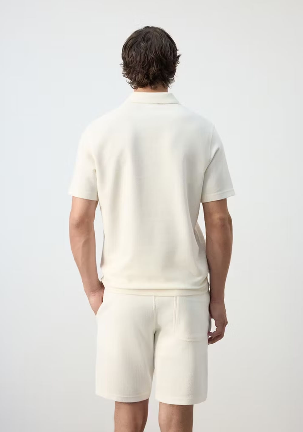 Polo Mezcla Algodón Textura Mango 3