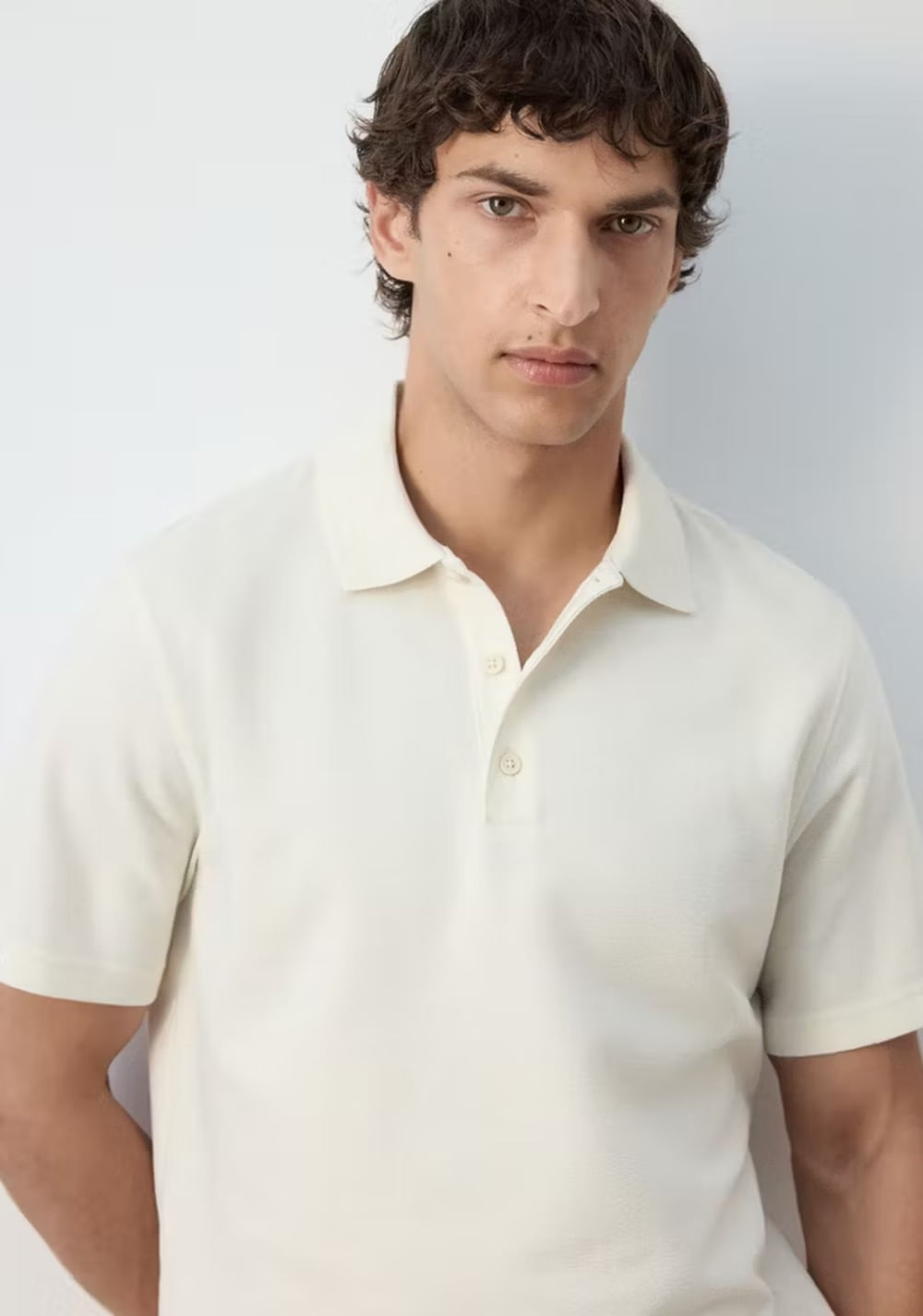 Polo Mezcla Algodón Textura Mango 4