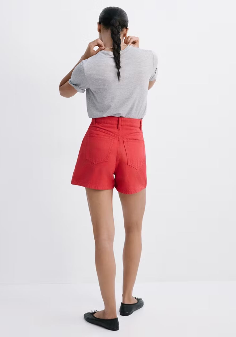 Shorts de Jeans Tiro Alto Mango 3