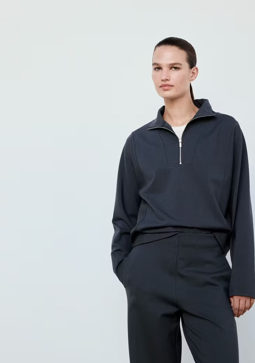 Sudadera Cuello Alto Cierre Mango