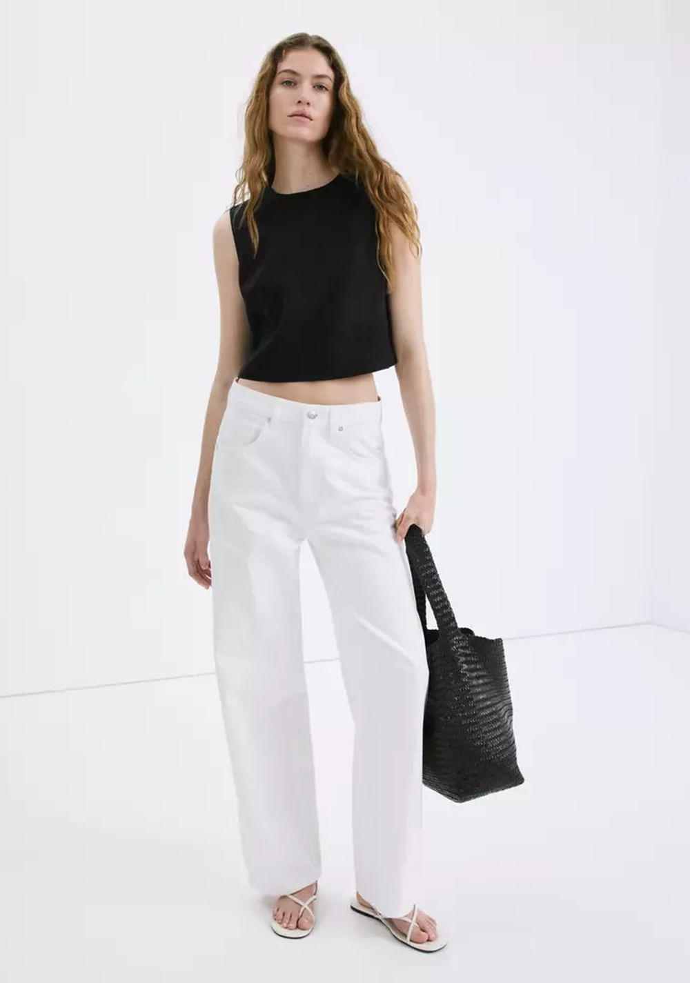 Top Crop 100% Lino Mango 2
