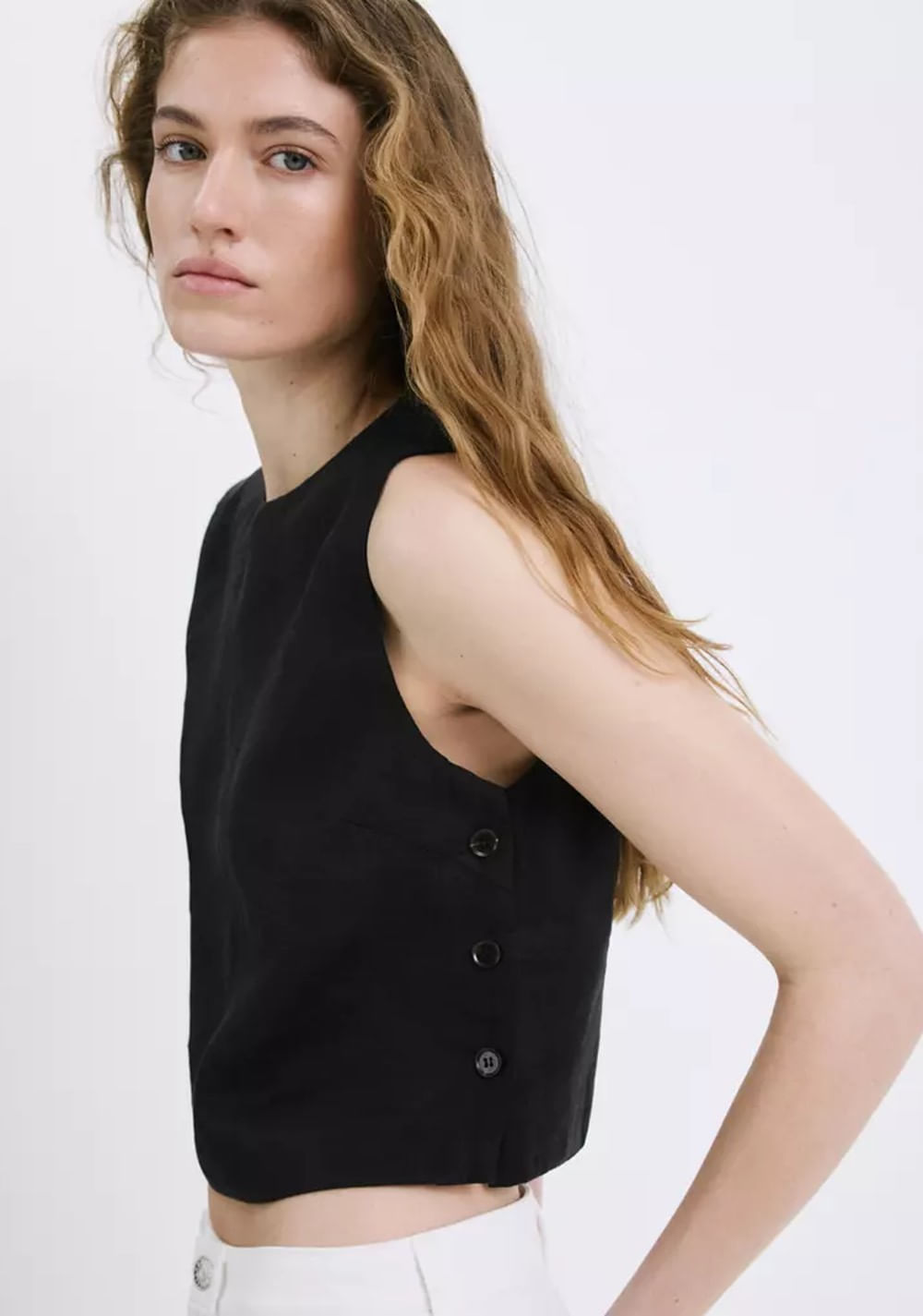 Top Crop 100% Lino Mango