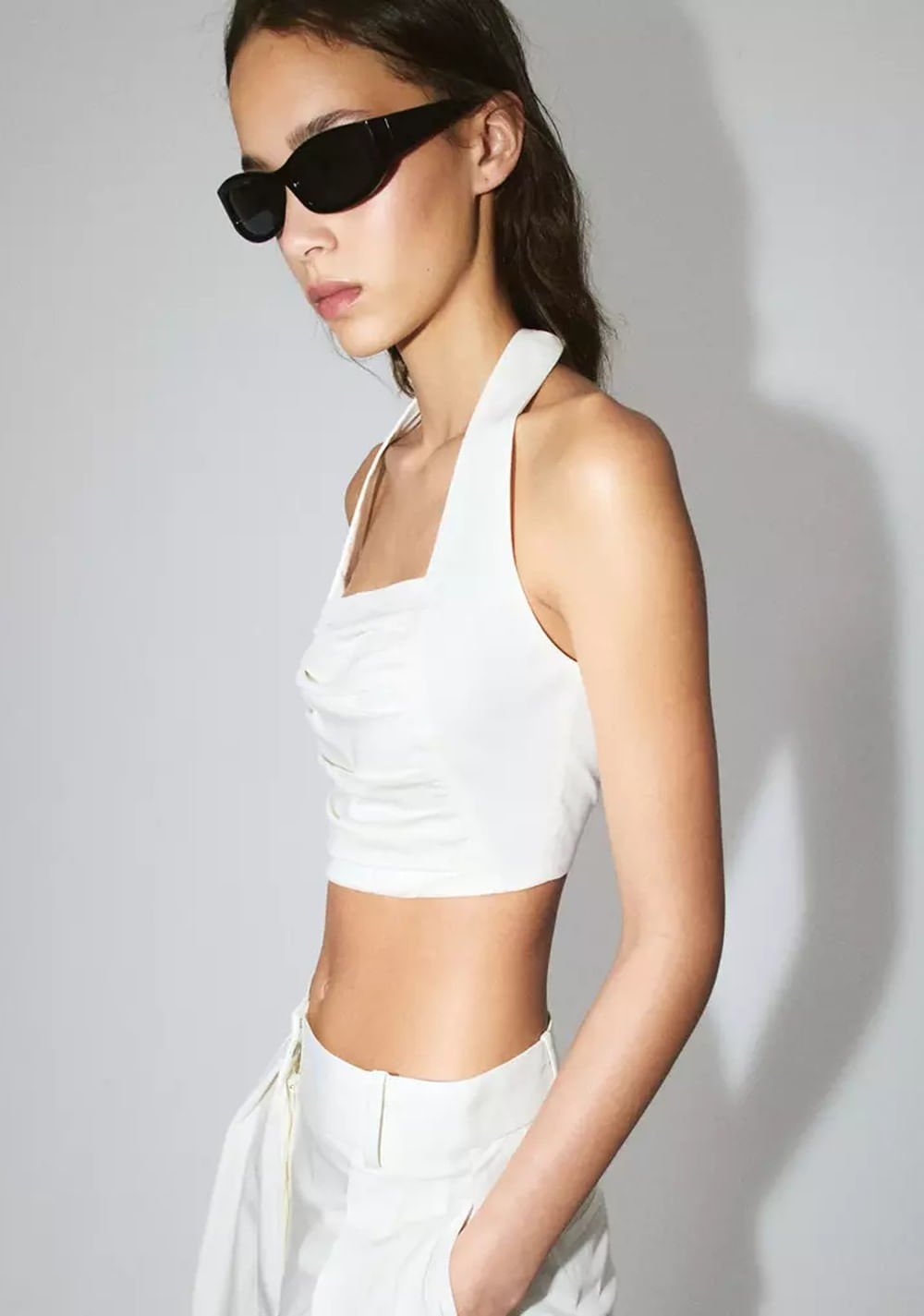 Top Crop Cuello Halter Mango