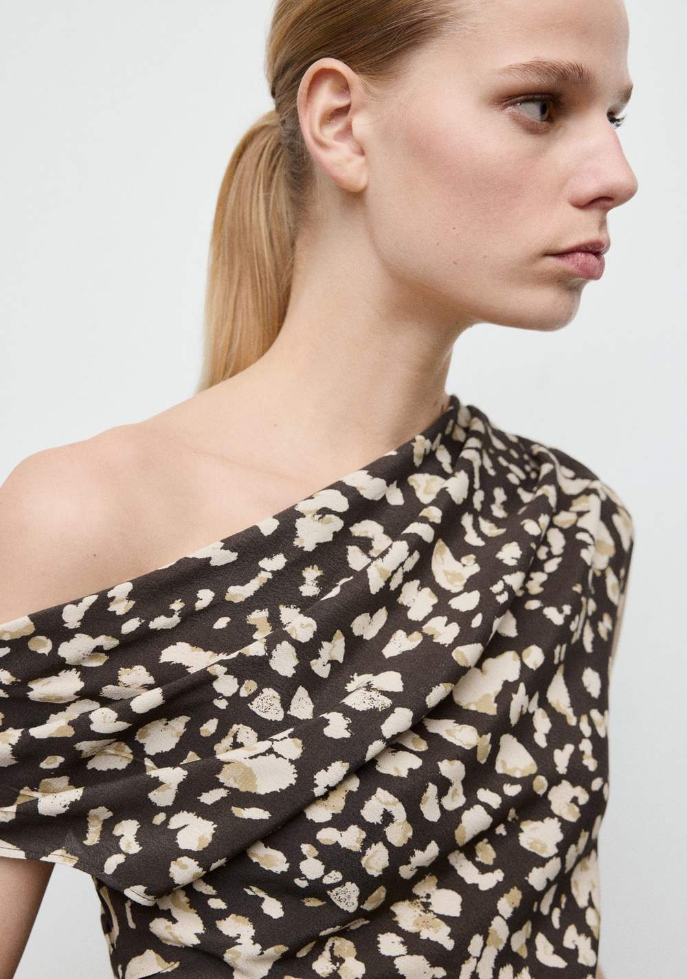 Top Drapeado Animal Print Mango 5