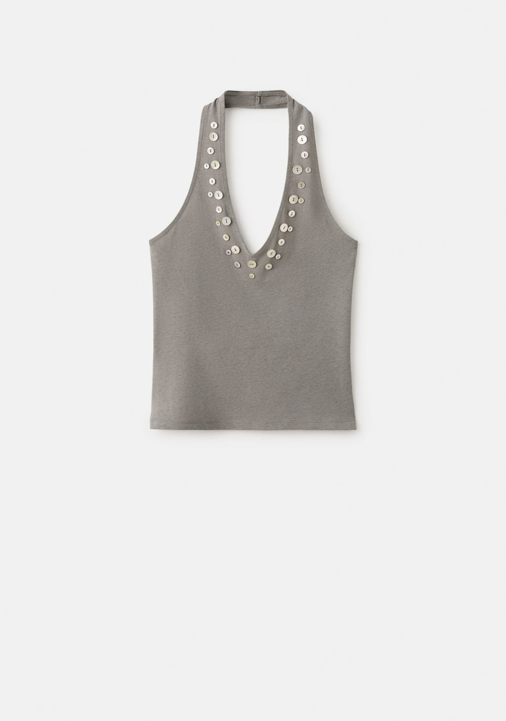 Top Halter Botones Decorativos Mango 2